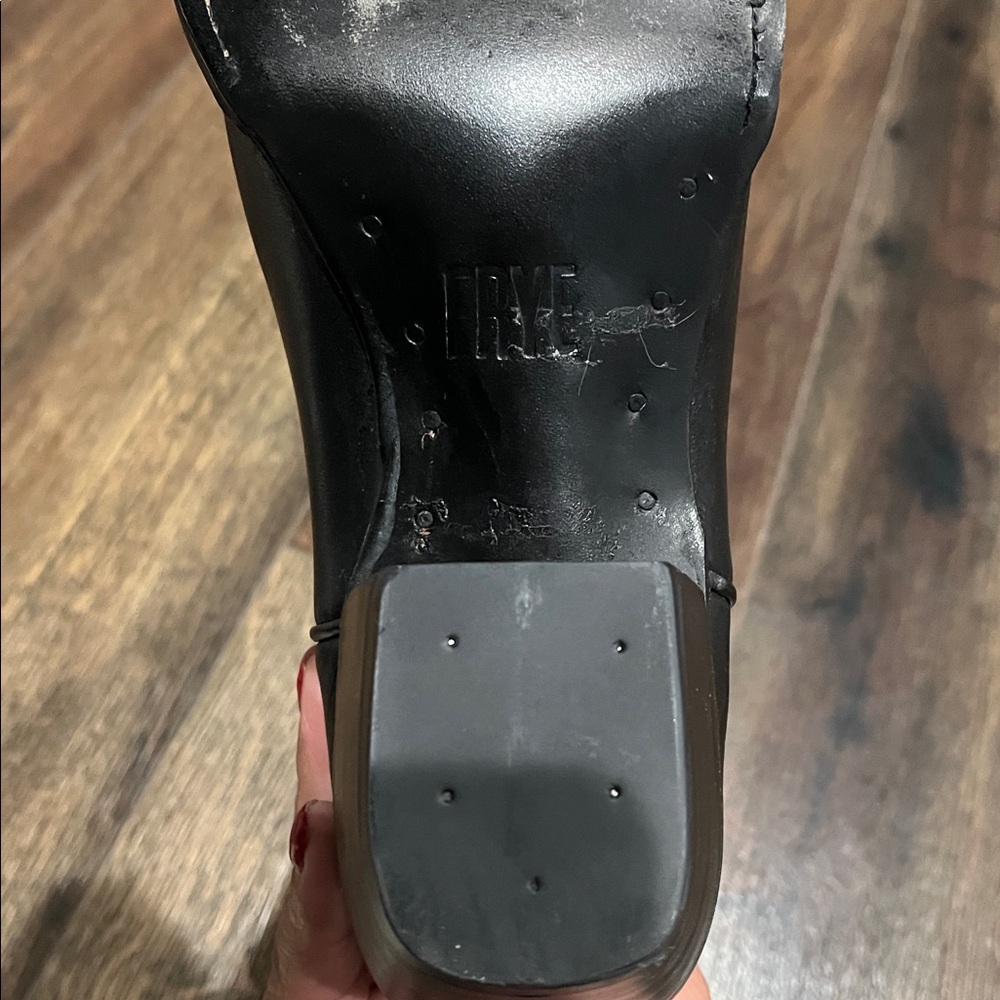 NEW FRYE SACHA MID PULL ON Black Leather Cowboy Boots - Picture 9 of 9